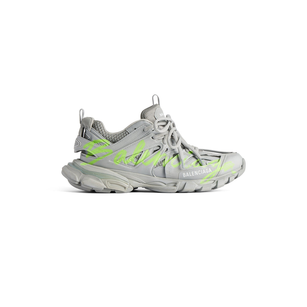 Balanciaga Track Gris Avec Logo Jaune Fluo