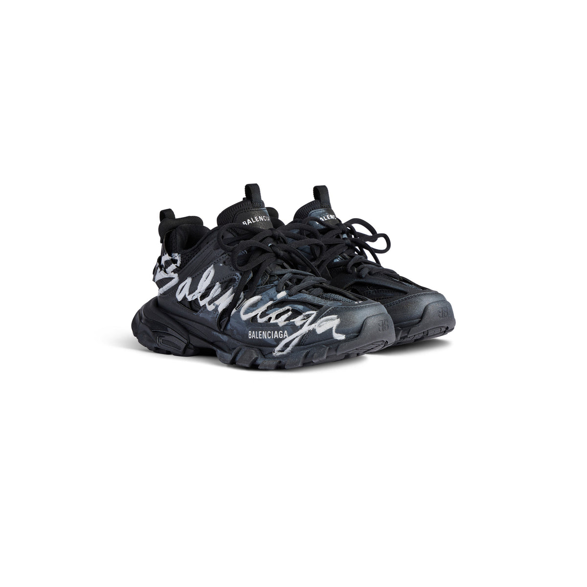 Balanciaga Track Noir Avec Logo Blanc