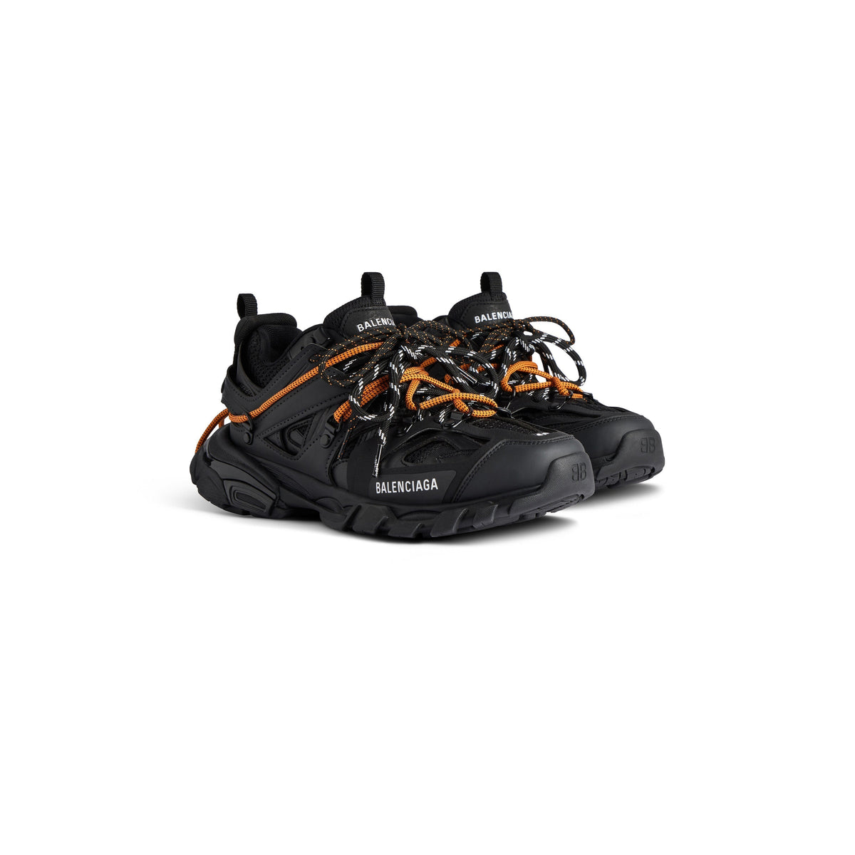 Balanciaga Track Avec Laces Noire Et Orange