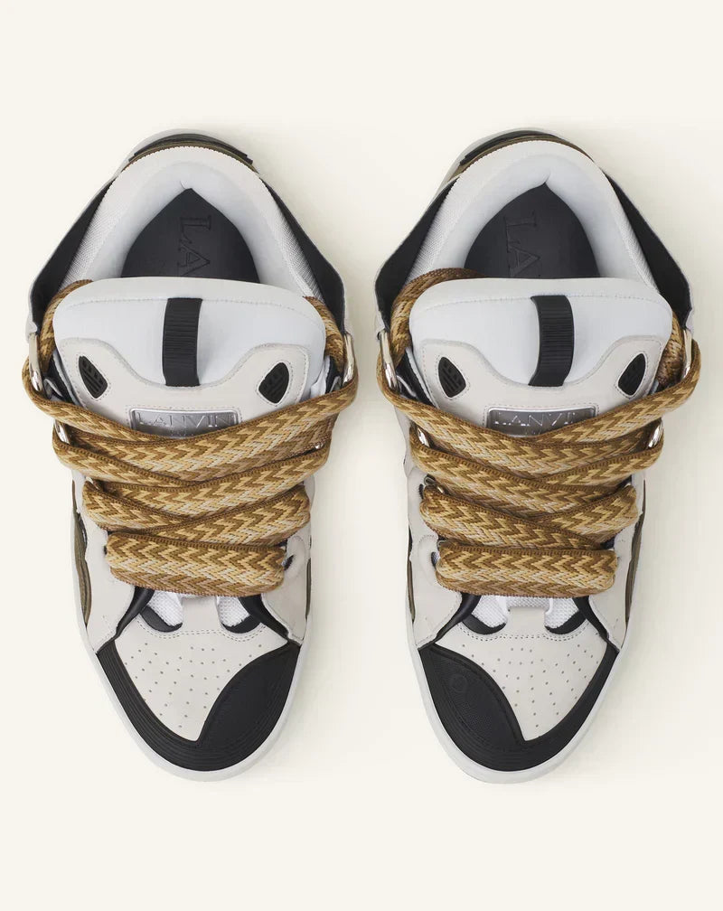 Lanvin Curb Blanc Et Kaki