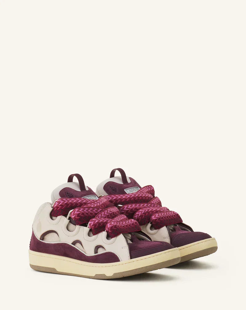 Lanvin Curb Beige Et Bordeaux